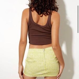 Motel rocks IMA MINI SKIRT IN GREEN GEO RETRO